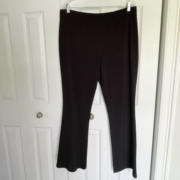 Susan Graver Straight Leg Pants Black Large Pull On Straight Women - Picture 2 of 12